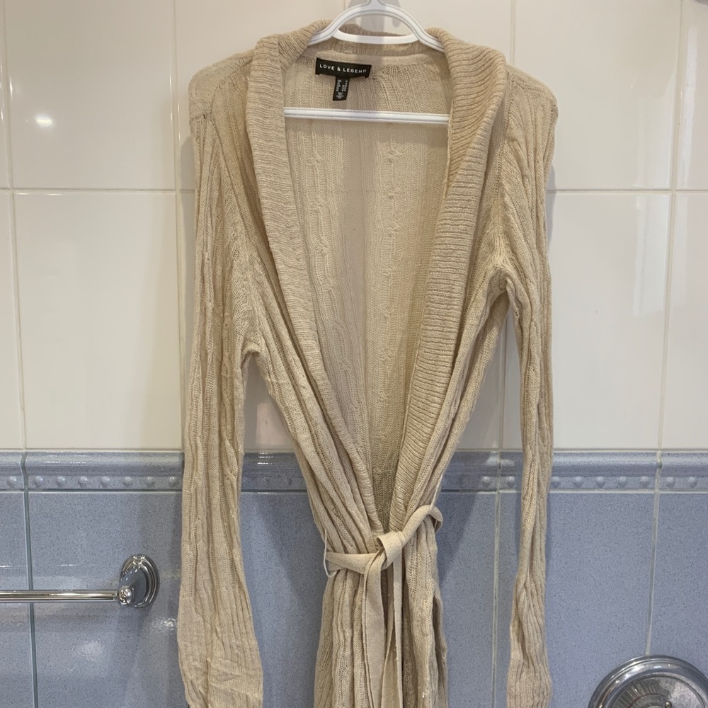 Love & Legend Beige Wool Knit Cardigan